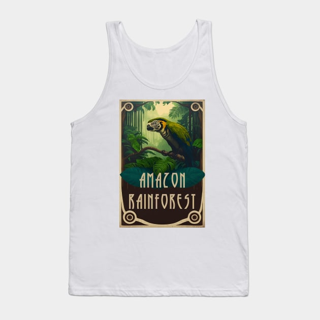 Amazon Rainforest Vintage Travel Art Poster Tank Top by OldTravelArt